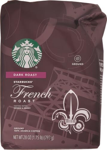 Starbucks Ground Coffee, Dark Roast Coffee, French Roast, 100% Arabica, 1 bag (28 oz) (Pack of 2)