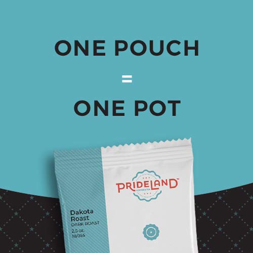 Prideland Dakota Roast Ground Coffee 2.5 oz. Portion Size Bags (Bulk 42 Count) Dark Roast Ground Coffee Perfectly Portioned for a Great Pot of Coffee
