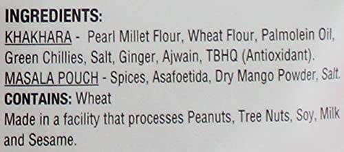 Deep Millet Bajri Khakhara - 7 oz | 100% Natural Ingredient | Thin & Crispy | Traditional Gujrati Indian Ready to Eat Snacks | Tasteful & Healthy | Hygienically Vacuum Packed | Serve with Tea & Coffee