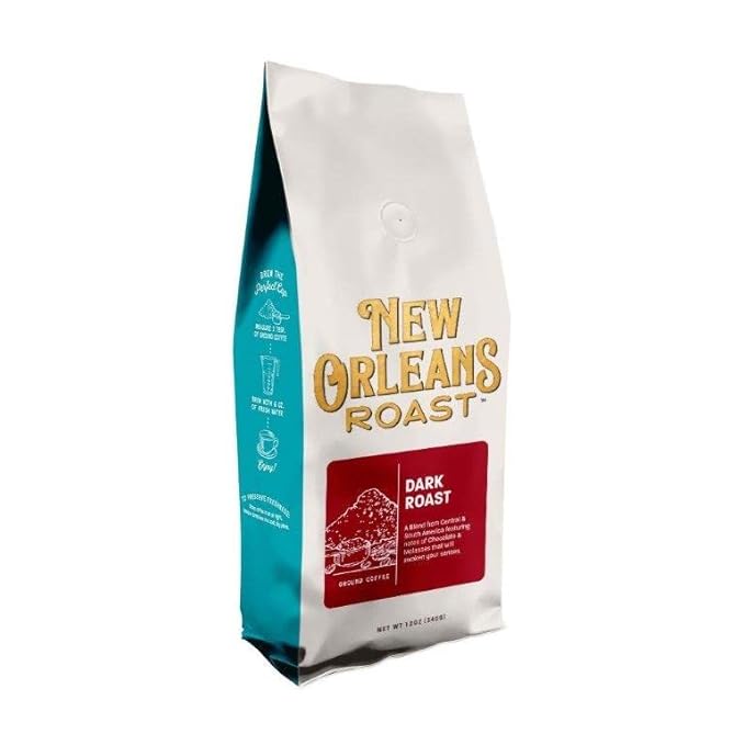 New Orleans Roast - Dark Roast Ground Coffee, 12 Oz (Pack of 1) - A Bold and Intense Coffee Experience