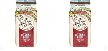 New England Coffee Breakfast Blend Medium Roast Ground Coffee, 24oz Bag (Pack of 2)