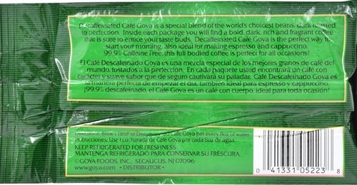 Goya Foods Premium Bold Latin Coffee, Decaffeinated, 8.8 Ounce