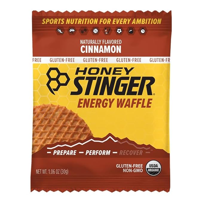 Honey Stinger Organic Gluten Free Cinnamon Waffle | Energy Stroopwafel for Exercise, Endurance and Performance | Sports Nutrition for Home & Gym, Pre and Post Workout | Box of 16 Waffles, 16.96 Ounces