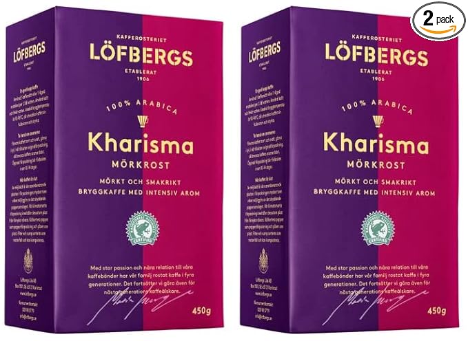 Lofbergs Kharisma Dark Roast & Ground Coffee, 500 g (Pack of 2)