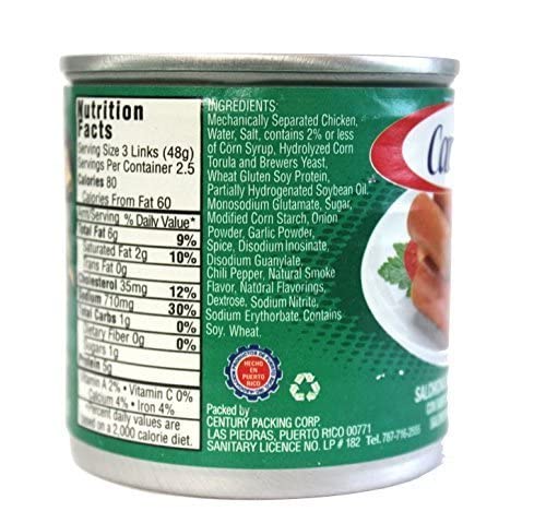 Carmela Chicken Sausage and Bouillon, Natural Smoke Flavor, 5 oz (Pack of 8)