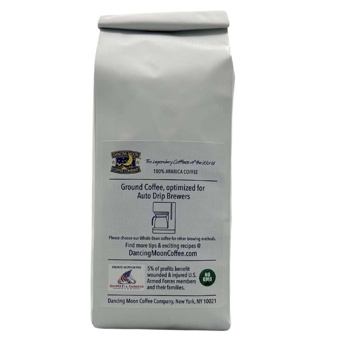 Dancing Moon - Sierra Oro Blend, GROUND Medium Roast Coffee - Smooth, Creamy and Nutty