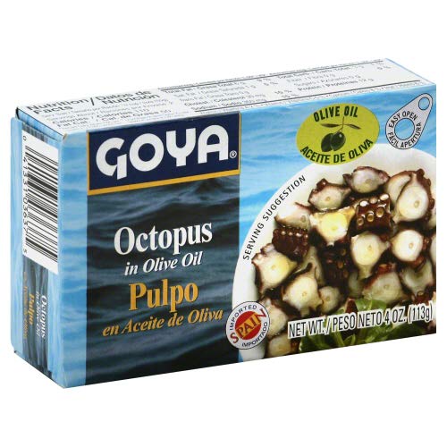 Premium Jumbo Squid Octopus Style in Olive Oli by Goya 4 oz Pack of 6