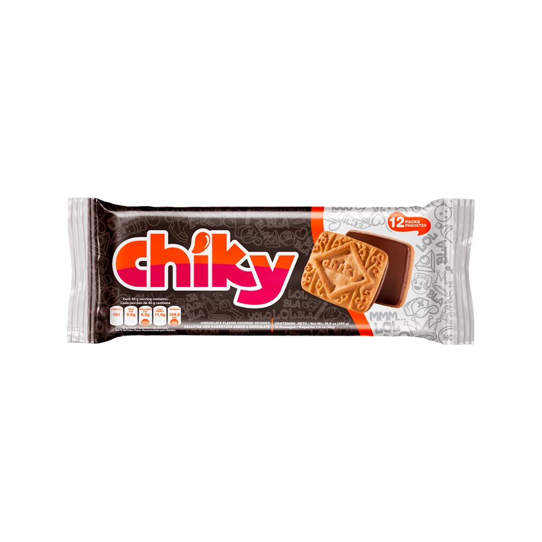Chiky Chocolate Fudge Cookies, Crunchy & Sweet, Smooth Cream Center, Crispy Texture That Melts In Every Bite, 16.9 ounces, 1 Box contains 3 Bags, each with 12 Individual Packs.