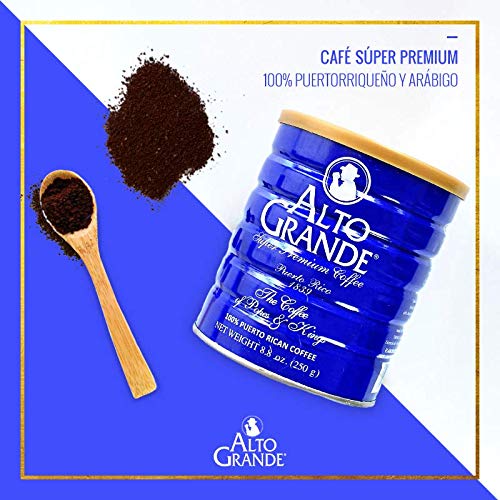 Alto Grande Super Premium Coffee Ground, Single Origin, Puerto Rico, 8.8 Ounce Canister (Pack of 6)