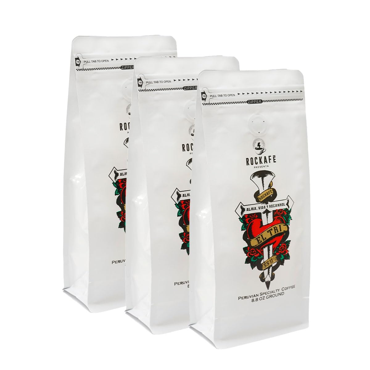 Rockafe El Tri Edition - 8.8 oz Bag of Peruvian Specialty Coffee - By Iky Store (Red Caturra and Bourbon) (3)