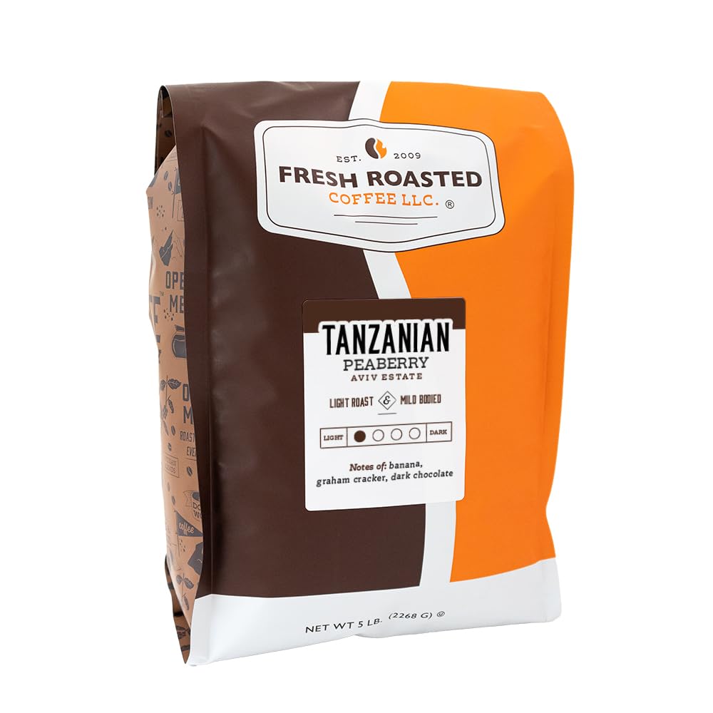 Fresh Roasted Coffee, Organic Papua New Guinea | USDA Organic, 100% Single Origin, Kosher | Medium Roast 5 lb (80 oz) Whole Bean