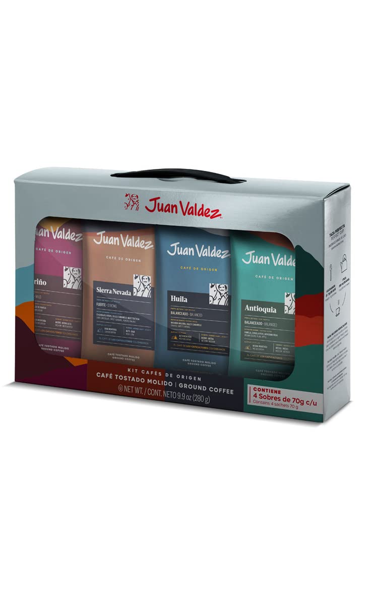 Juan Valdez Coffee of Origin Colombian Ground Coffee - Kit x 4 Sachets 280 g