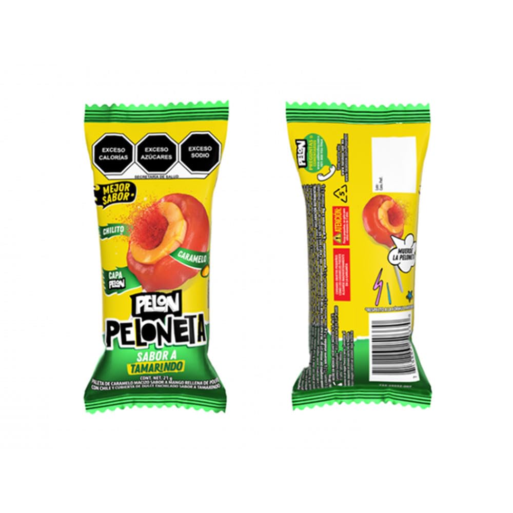 Pelon Peloneta Tamarind with Mango Lollipops,0.81 ounce, (18 pc)
