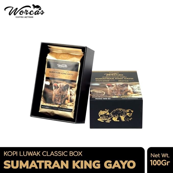 Sumatran King Gayo Arabica Weasel luwak Civet Cat Ground Coffee, 100g, Premium Wild Kopi