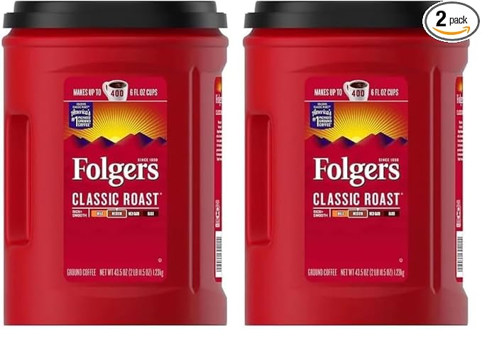 Folger Classic Roast Ground Coffee (43.5 oz.) - 2 Pack
