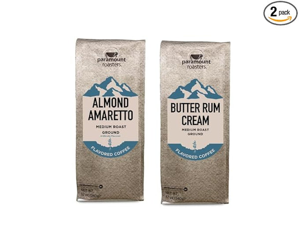 Almond Amaretto and Butter Rum Cream Ground Coffee Bundle