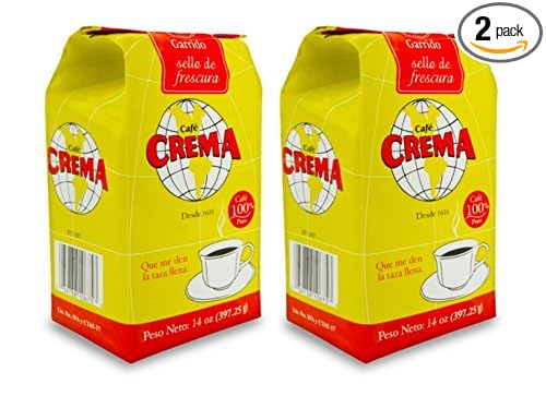 Cafe Crema Medium Roast Ground Puerto Rican Coffee, 14 Ounce Bag (Pack of 2)