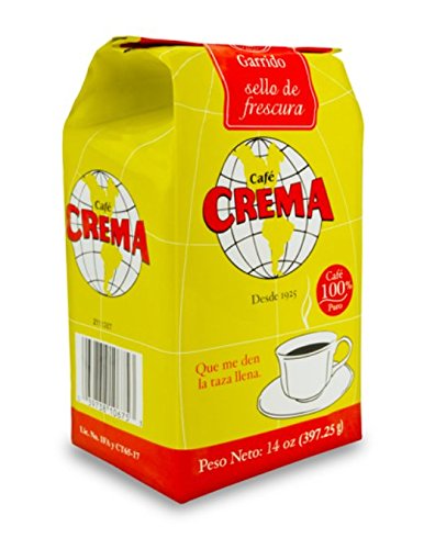 Cafe Crema Medium Roast Ground Puerto Rican Coffee, 14 Ounce Bag (Pack of 2)