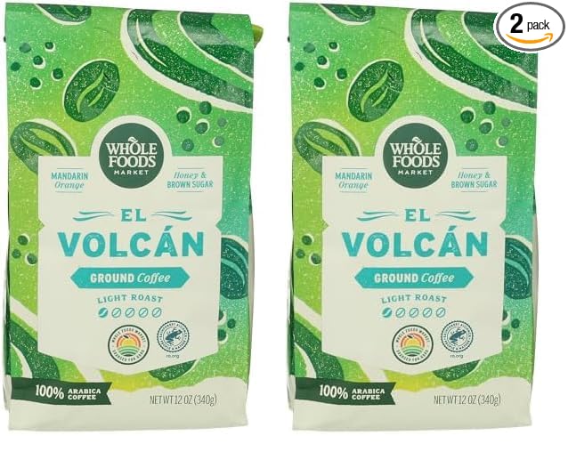 Whole Foods Market, El Volcan Light Roast Ground Coffee, 12 Ounce