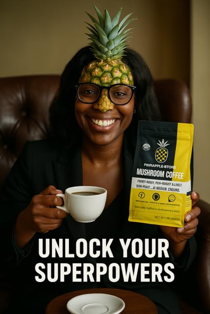 Mushroom Coffee Organic with Organic Lion's Mane Mushroom Chaga Mushroom & more 6 Mega Power 30 servings mushroom coffee mind Focus Bost Support energy coffee 12oz bag pineapple store