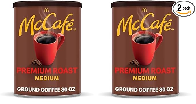 McCafe Premium Roast, Medium Roast Ground Coffee, 30 oz Canister (Pack of 2)