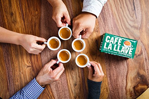 Café La Llave Espresso 100% Pure Coffee, Dark Roast Espresso, 16 Ounce Brick (Pack of 2)