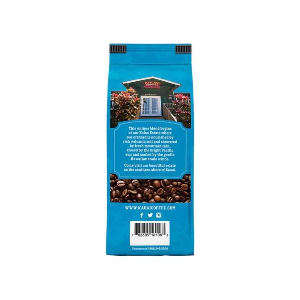 Kauai Hawaiian Ground Coffee, Coconut Caramel Crunch Flavor, Hawaiian Coffee from Hawaii's Largest Coffee Grower - Bold, Rich Blend, 10 Ounce (Pack of 4)