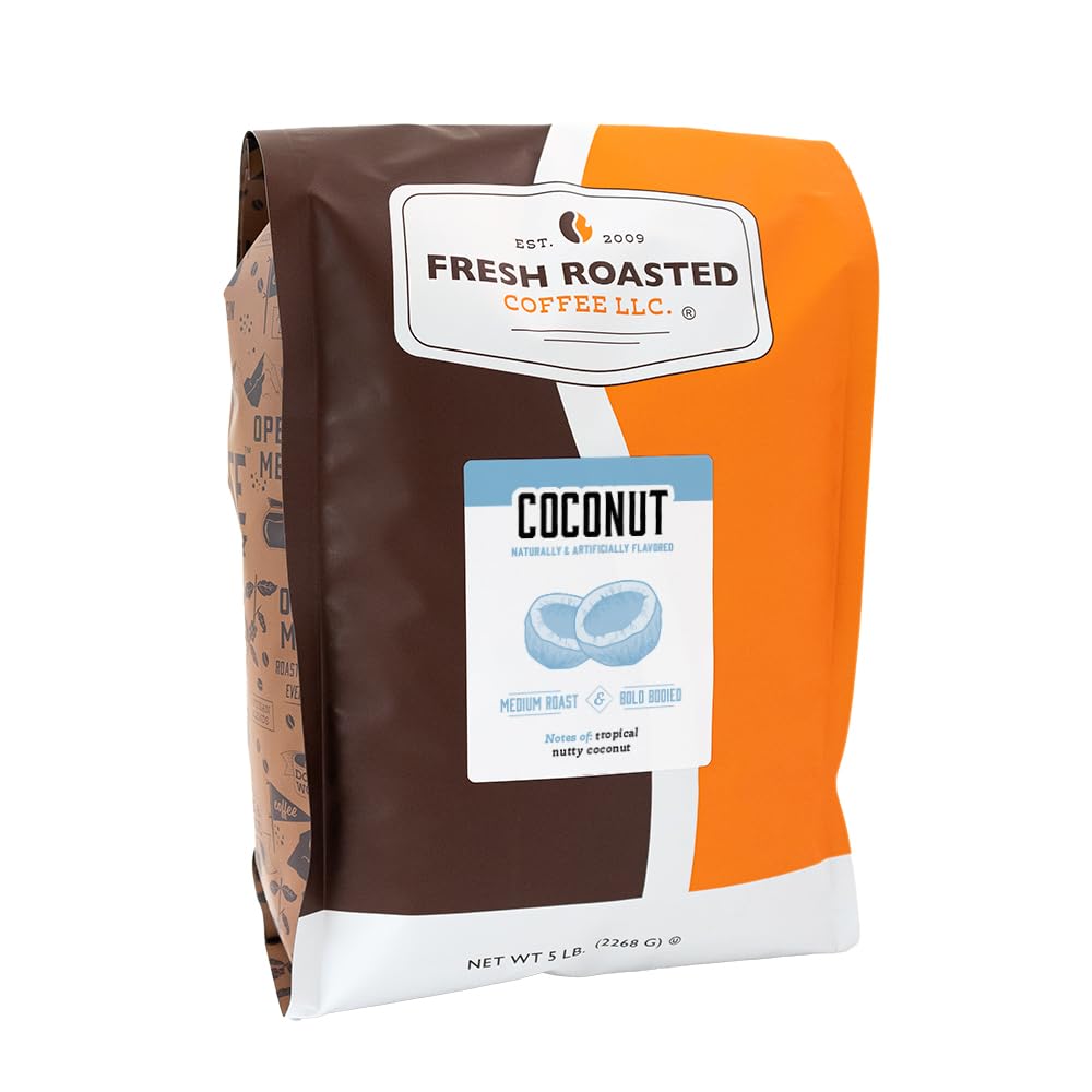 Fresh Roasted Coffee, Amaretto Flavored Coffee, 12 oz, Medium Roast, Kosher, Ground