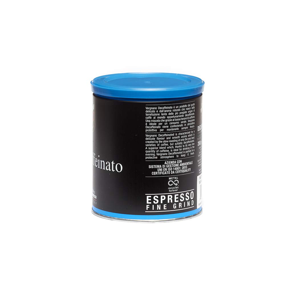 Caffe Vergnano Decaf Espresso Roast - 8.8 oz. - 250g Can