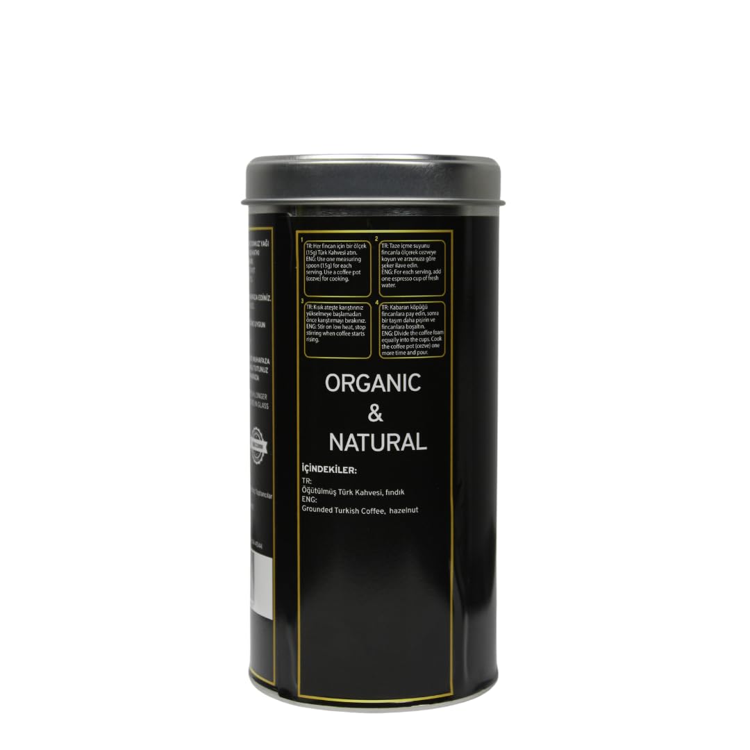 Hazelnut Turkish Coffee – Authentic Turkish Coffee with Premium Hazelnuts, 250g / 8.8oz – Smooth, Aromatic, and Traditional, Perfect for Turkish Coffee Lovers