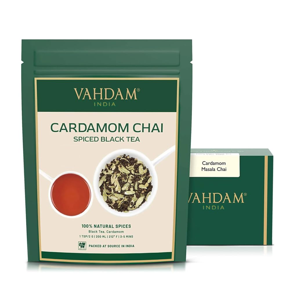 VAHDAM, India's Original Masala Chai Tea Loose Leaf 170+ Cups (340g/12oz) Blend Of Black Tea - Masala Chai Tea With Cinnamon, Cardamom, Cloves & Black Pepper | Vacuum Sealed Pack