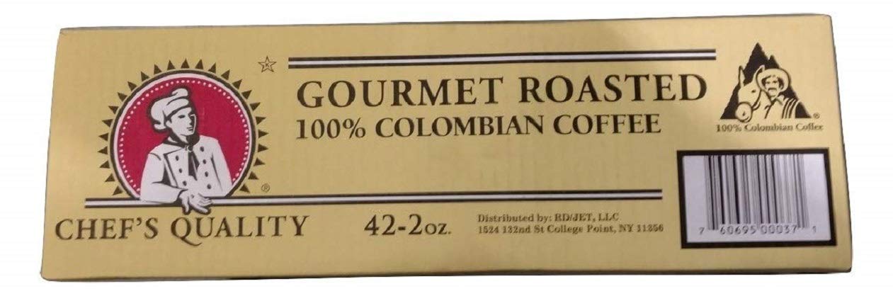 Chef's Quality Gourmet Roasted 100% Columbian Coffee - Ground - 42 2 Ounce Packets