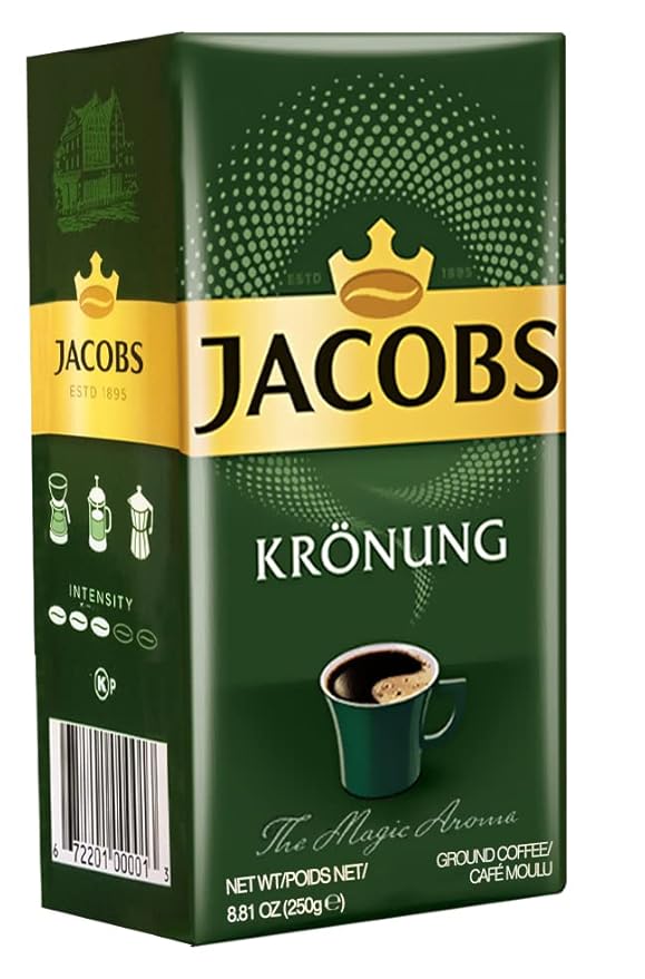 Jacobs Kronung Ground Coffee, 8.81 oz, (Pack of 12)