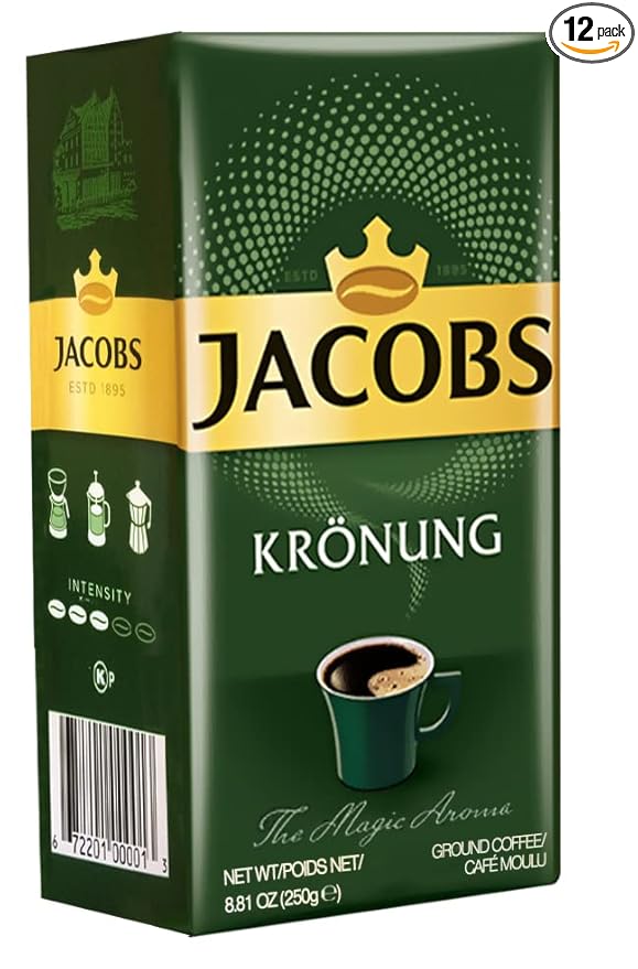 Jacobs Kronung Ground Coffee, 8.81 oz, (Pack of 12)