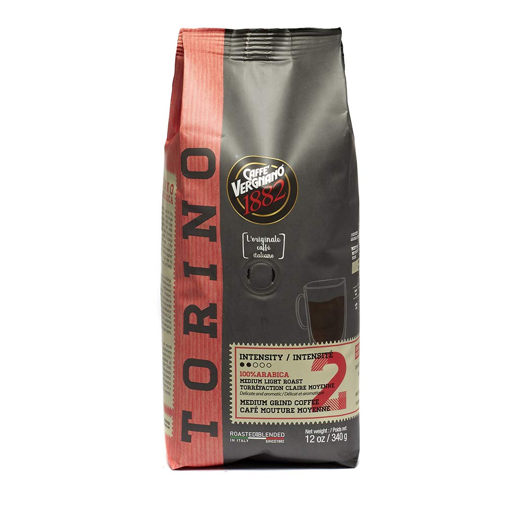 Caffe Vergnano Vergnano Torino 100% Arabica Medium Light Roast Coffee - Medium Grind - 12 oz. - 340g 050470