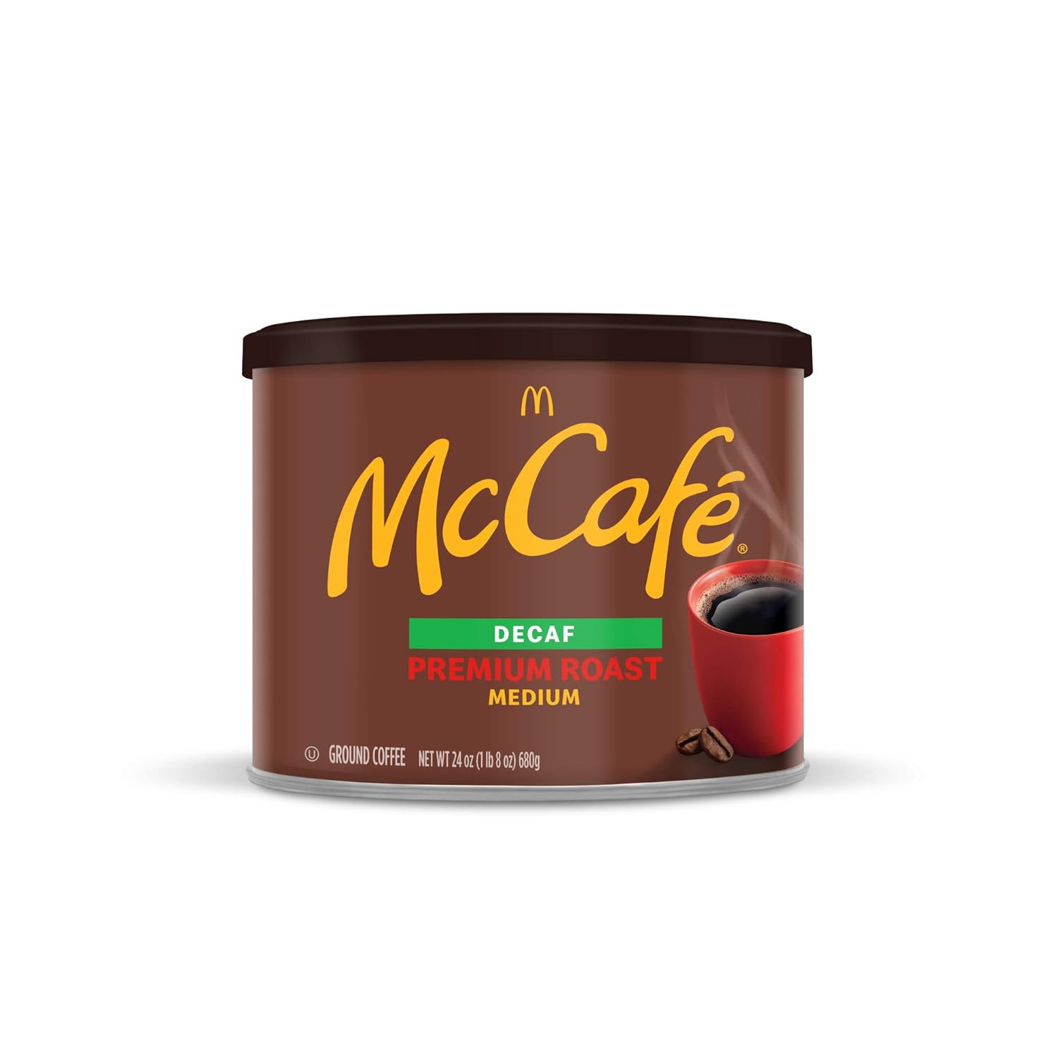McCafe Premium Roast Decaf, Medium Roast Ground Coffee, 24 oz Canister