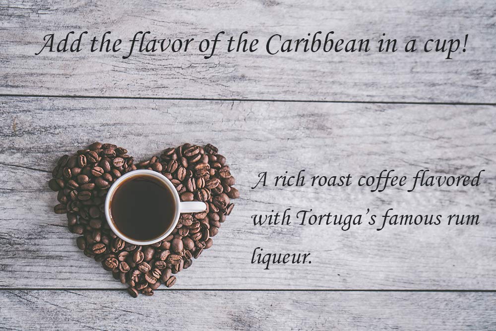 TORTUGA Caribbean Rum Liqueur Flavored Coffee- Roasted and Ground Coffee 10oz - The Perfect Premium Gourmet Gift for Gift Baskets, Parties, Holidays, and Birthdays