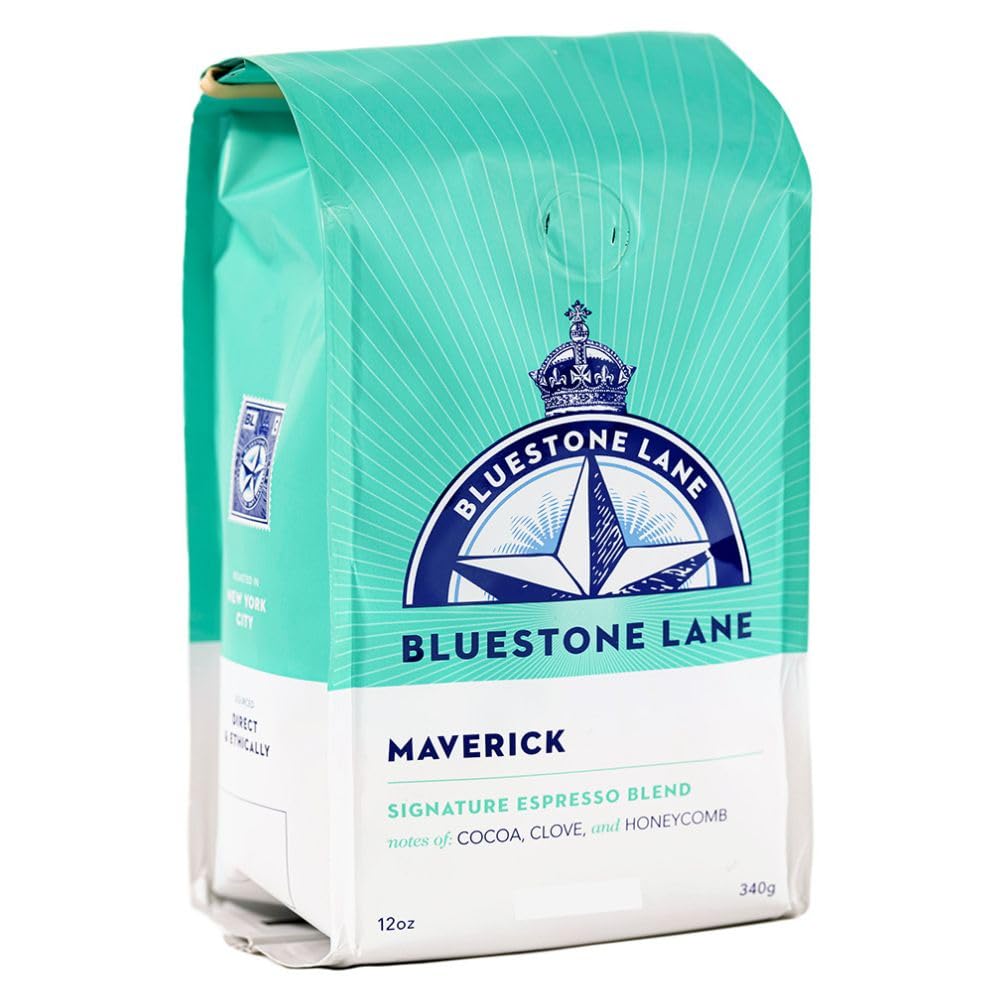Bluestone Lane Ground Coffee, Maverick Espresso Blend, Medium Roast, 12 Ounce Bag