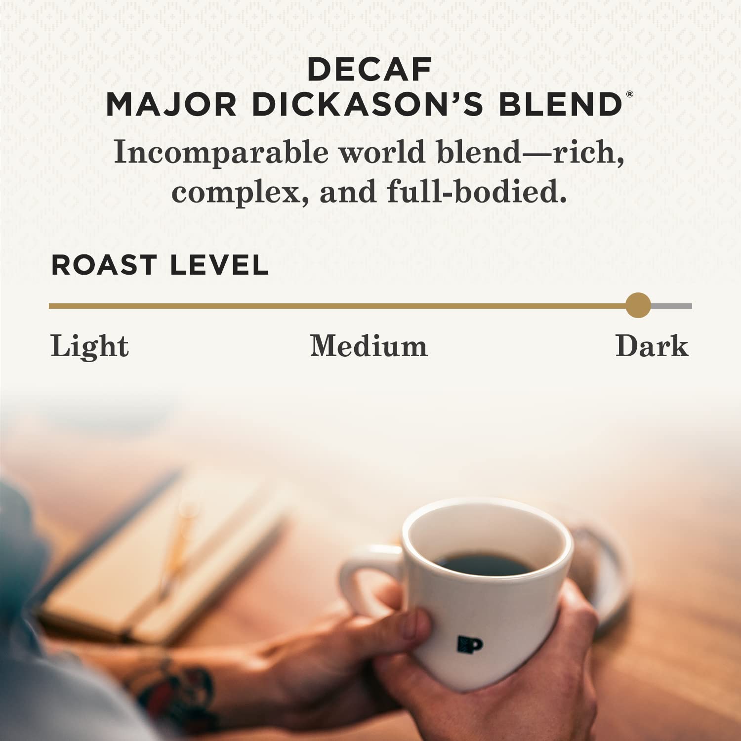 Peet's Coffee, Dark Roast Decaffeinated Ground Coffee - Decaf Major Dickason's Blend 10.5 Ounce Bag (Pack of 2)