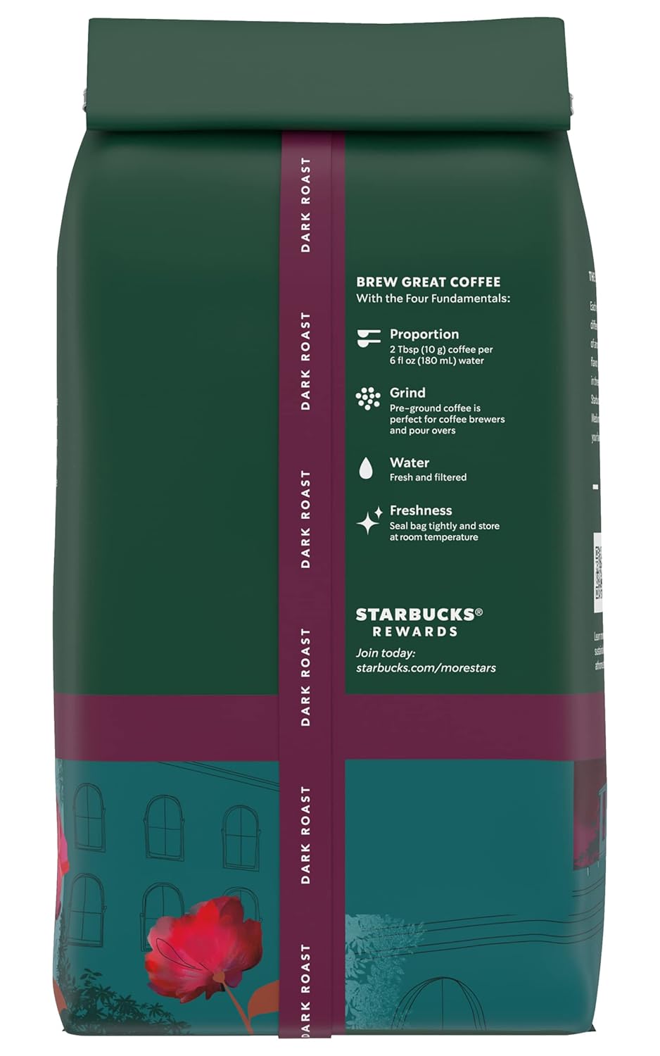 Starbucks Caffe Verona Coffee, Dark, Ground, 12-Ounce Bags (Pack of 3)