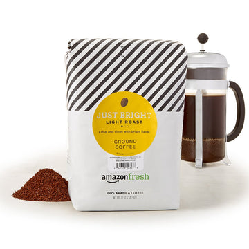Amazon Fresh, Just Bright Ground Coffee, Light Roast, 32 Oz (Pack of 2)