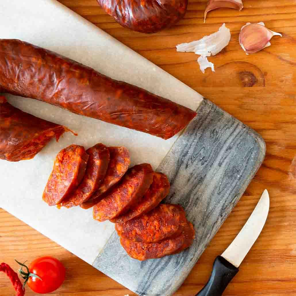 Chorizo Autentico Mild by Palacios. Imported from Spain. 7.9 Ounce