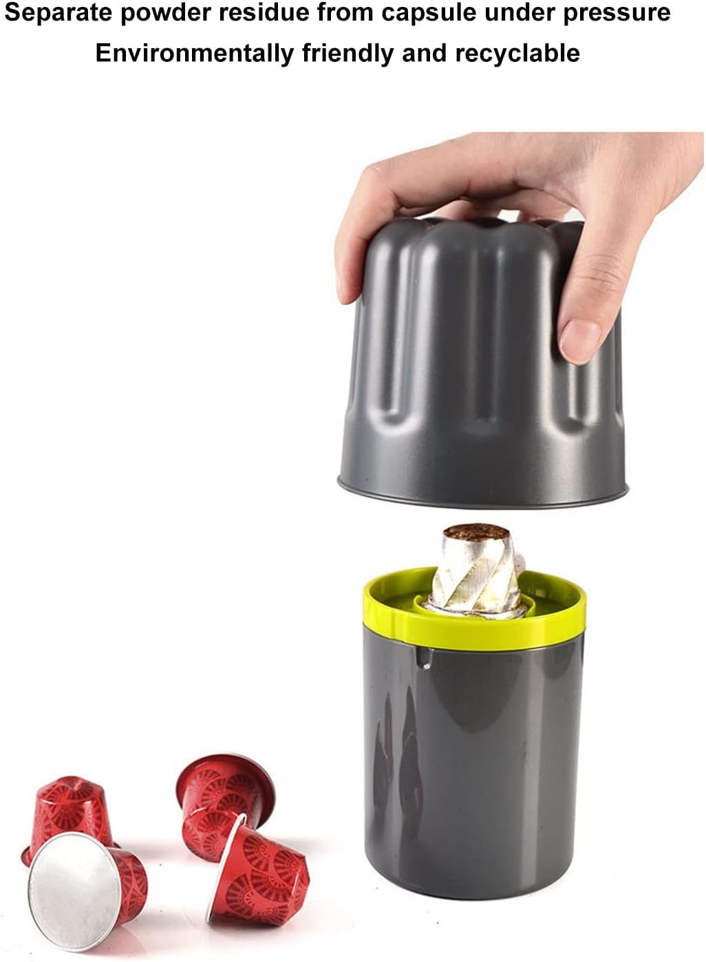 Coffee Grounds Container, Capsule Coffee Waste Box, Push Type Separation Design, Ideal for Knock Box Espresso and Kitchen Accessories