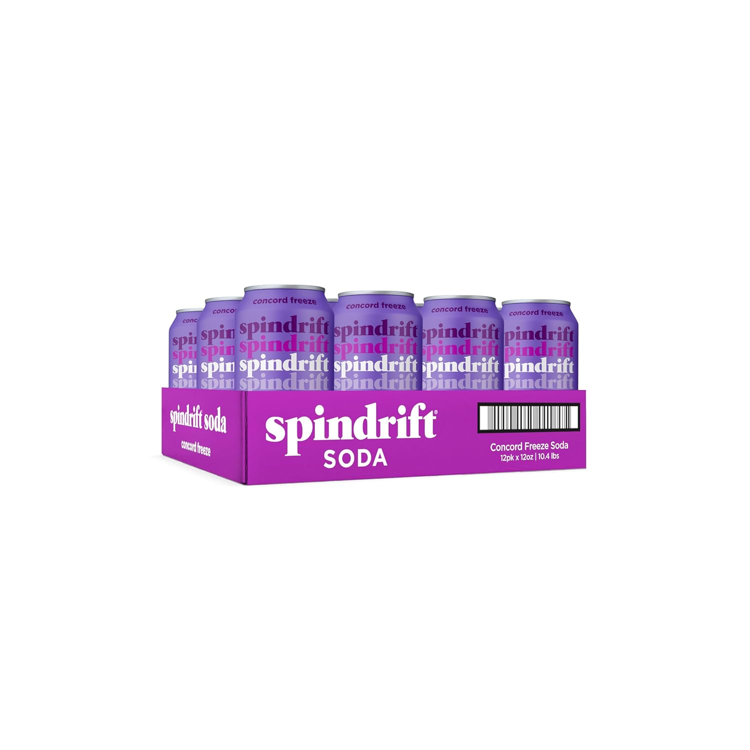 Spindrift Concord Freeze Soda Made With Real Squeezed Fruit 12 Pack Case