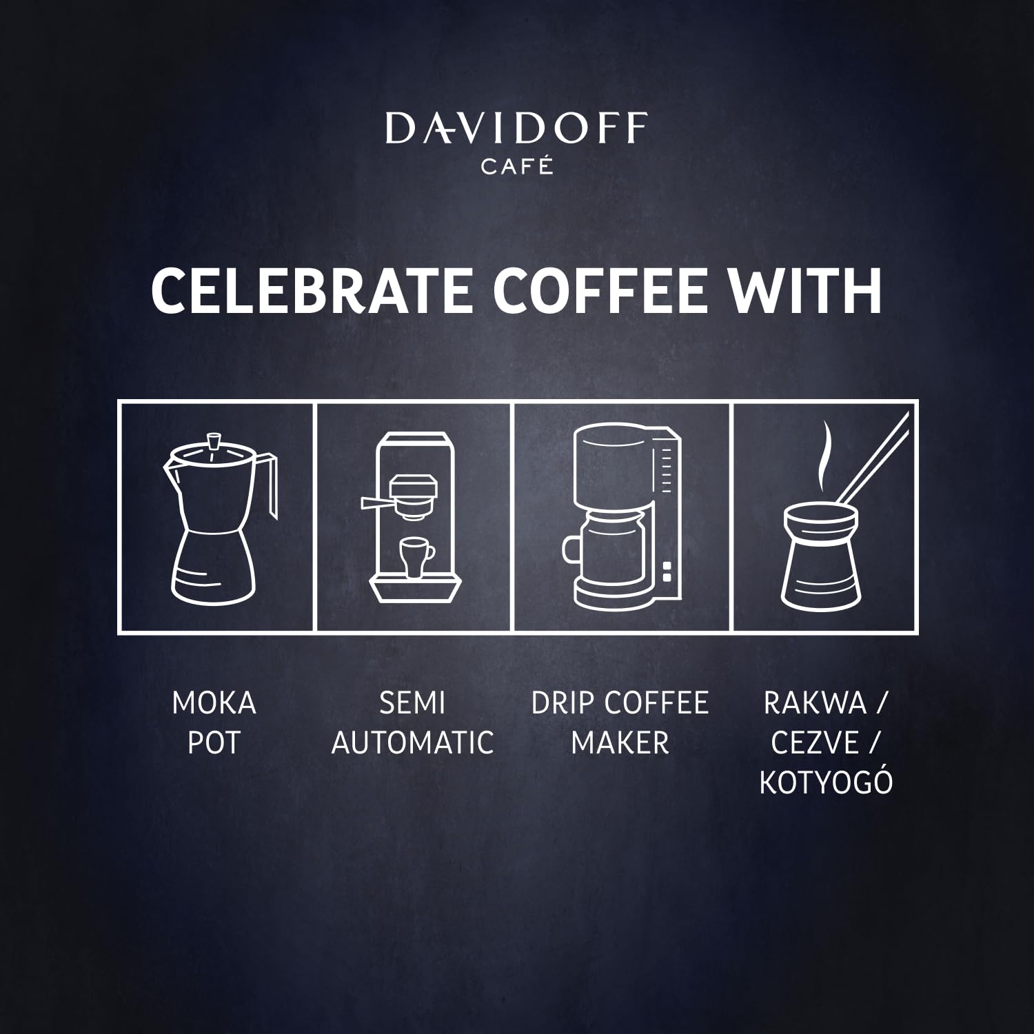 DAVIDOFF Espresso 57 Ground Coffee - Pack of 4-10/12 Intensity - 250 g x 4