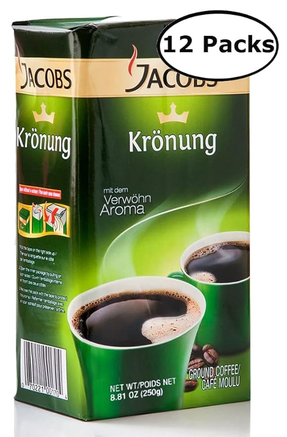 Jacobs Kronung Ground Coffee, 8.81 oz, (Pack of 12)