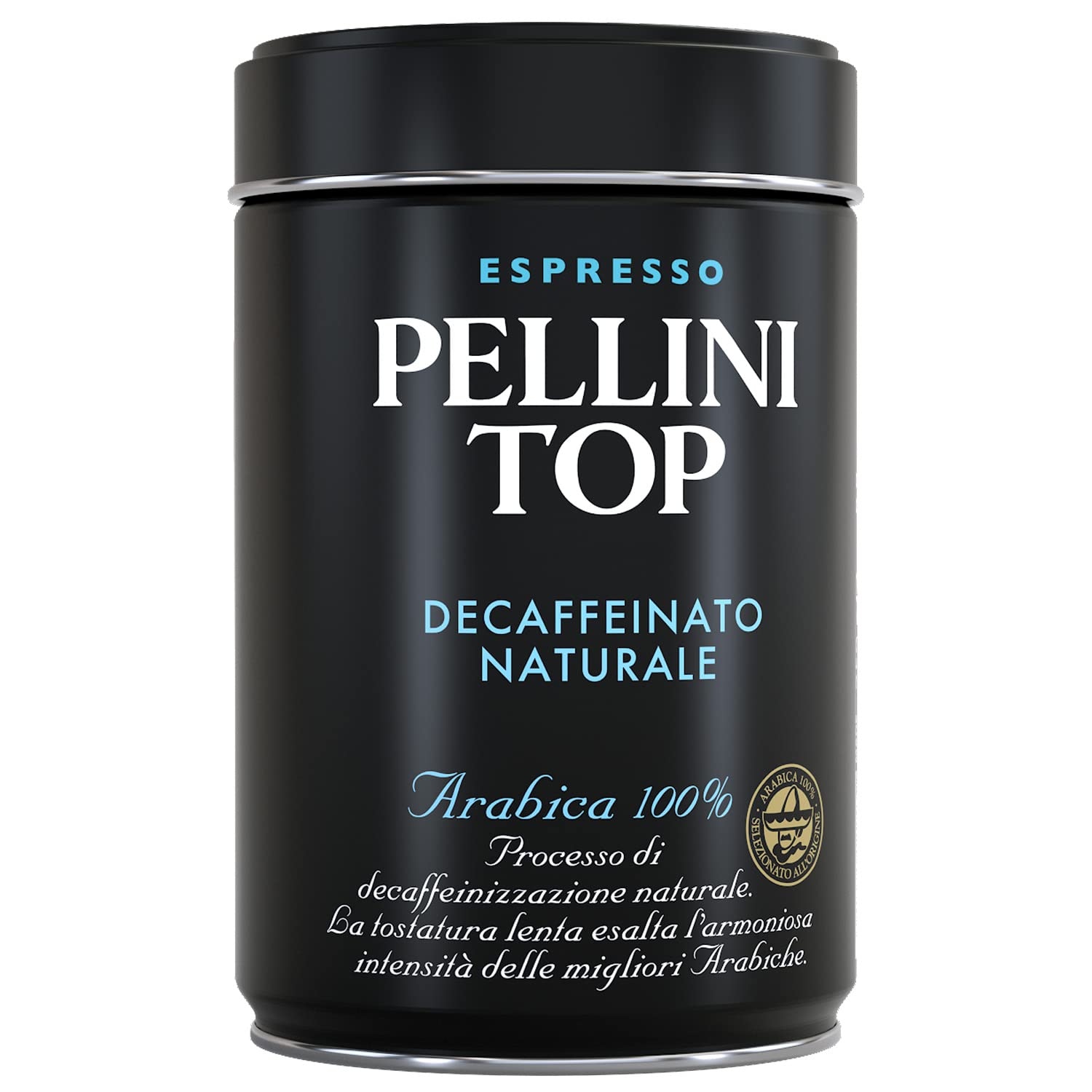 Pellini Top 100% Arabica Decaffeinated Ground Coffee Tin 250 g