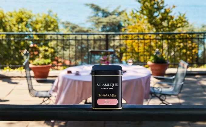 Selamlique's Authentic Ground Turkish Coffee with Rose Flavor (4.40oz)