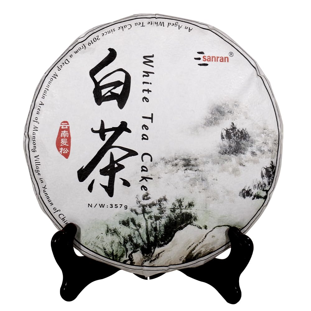 SANRAN White Peony Tea Loose Leaf, Bai Mu Tan Yunnan Bai Cha, 2.82 Ounce