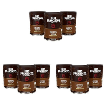 Don Francisco's French Dark Roast Ground Coffee: Rich, Smoky 100% Arabica Beans with Chocolate Notes - Premium Morning Brew (3 x 12 oz Recyclable Cans) (Pack of 3)